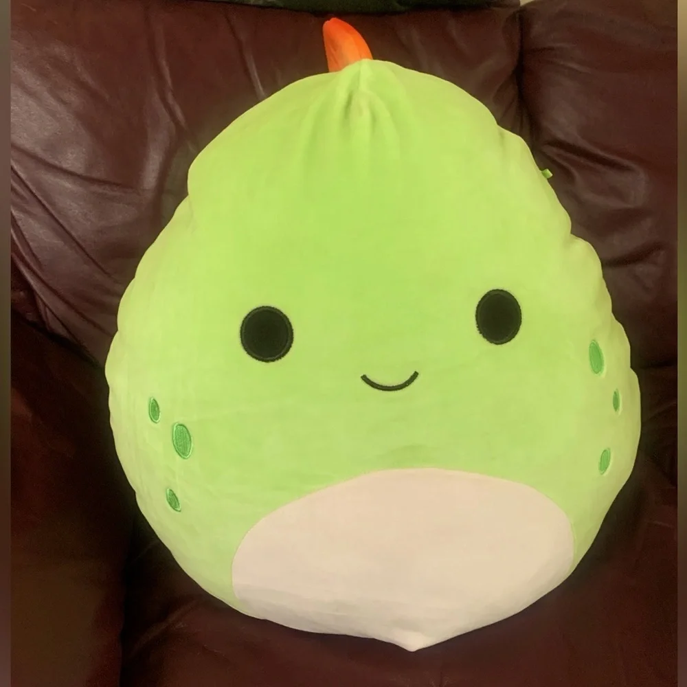 Seanster the Stegosaurus Dinosaur Plushie Squishmallow w/Orange Horn; 16”